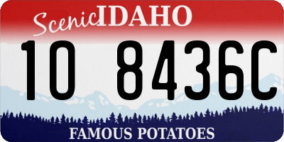 ID license plate 1O8436C
