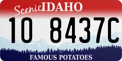 ID license plate 1O8437C