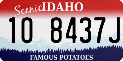 ID license plate 1O8437J