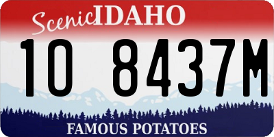 ID license plate 1O8437M