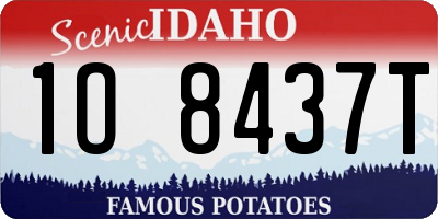 ID license plate 1O8437T