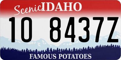 ID license plate 1O8437Z