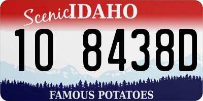 ID license plate 1O8438D