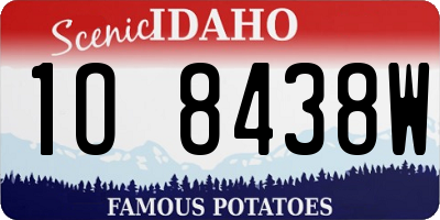 ID license plate 1O8438W