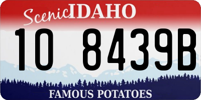 ID license plate 1O8439B