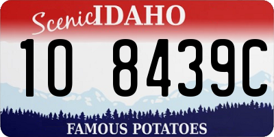 ID license plate 1O8439C