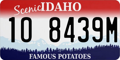 ID license plate 1O8439M