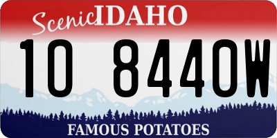 ID license plate 1O8440W