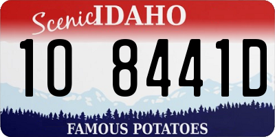 ID license plate 1O8441D