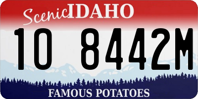 ID license plate 1O8442M