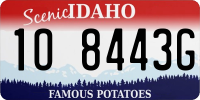 ID license plate 1O8443G