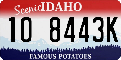 ID license plate 1O8443K