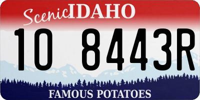 ID license plate 1O8443R