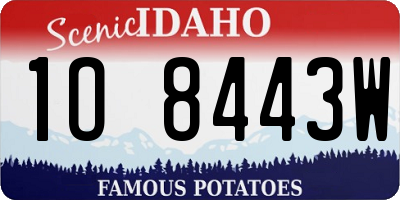 ID license plate 1O8443W