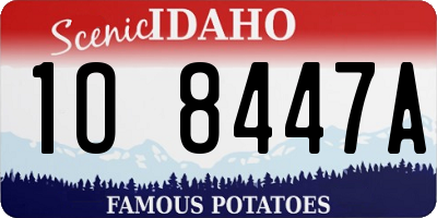 ID license plate 1O8447A
