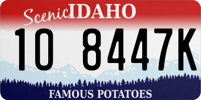 ID license plate 1O8447K