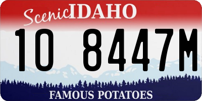 ID license plate 1O8447M