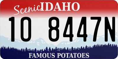 ID license plate 1O8447N