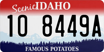 ID license plate 1O8449A