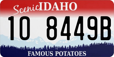 ID license plate 1O8449B