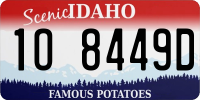 ID license plate 1O8449D