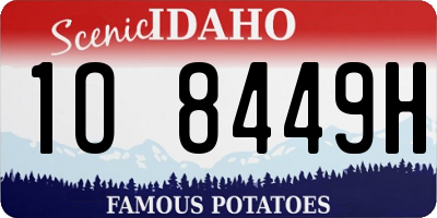 ID license plate 1O8449H