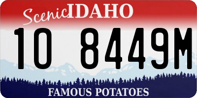 ID license plate 1O8449M