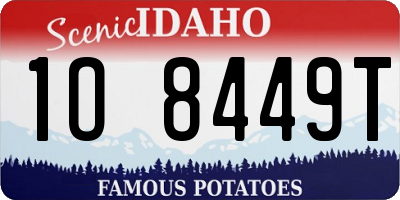 ID license plate 1O8449T