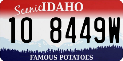 ID license plate 1O8449W