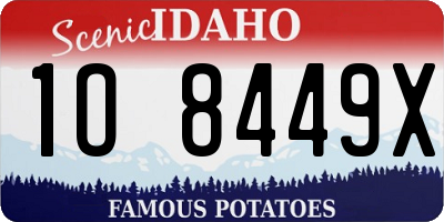 ID license plate 1O8449X