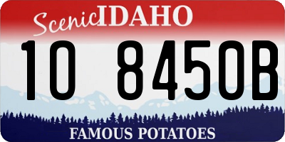 ID license plate 1O8450B