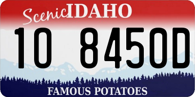 ID license plate 1O8450D