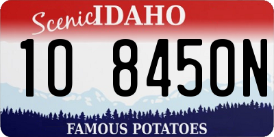 ID license plate 1O8450N