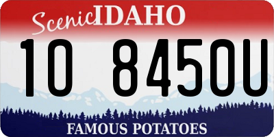 ID license plate 1O8450U