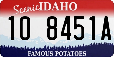 ID license plate 1O8451A
