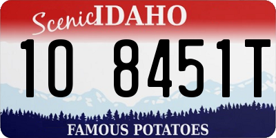 ID license plate 1O8451T