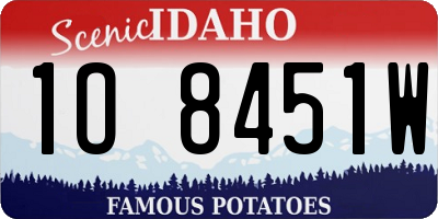 ID license plate 1O8451W