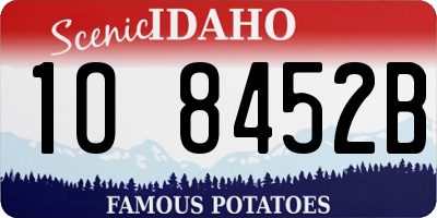 ID license plate 1O8452B
