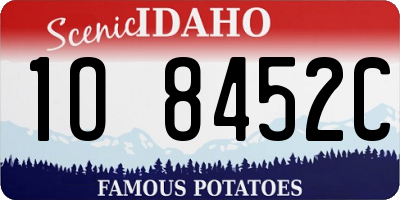 ID license plate 1O8452C