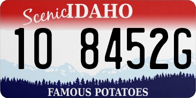 ID license plate 1O8452G