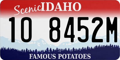 ID license plate 1O8452M