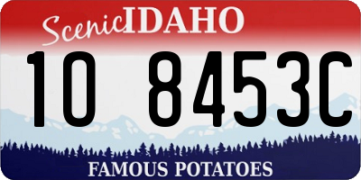ID license plate 1O8453C