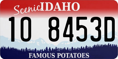 ID license plate 1O8453D