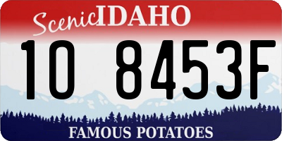 ID license plate 1O8453F