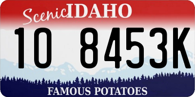 ID license plate 1O8453K