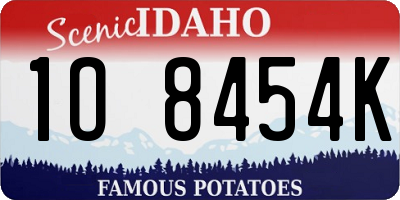ID license plate 1O8454K