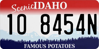 ID license plate 1O8454N
