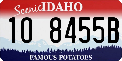 ID license plate 1O8455B
