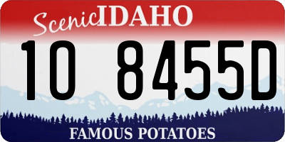 ID license plate 1O8455D
