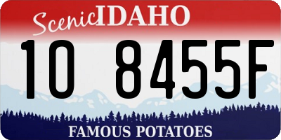 ID license plate 1O8455F